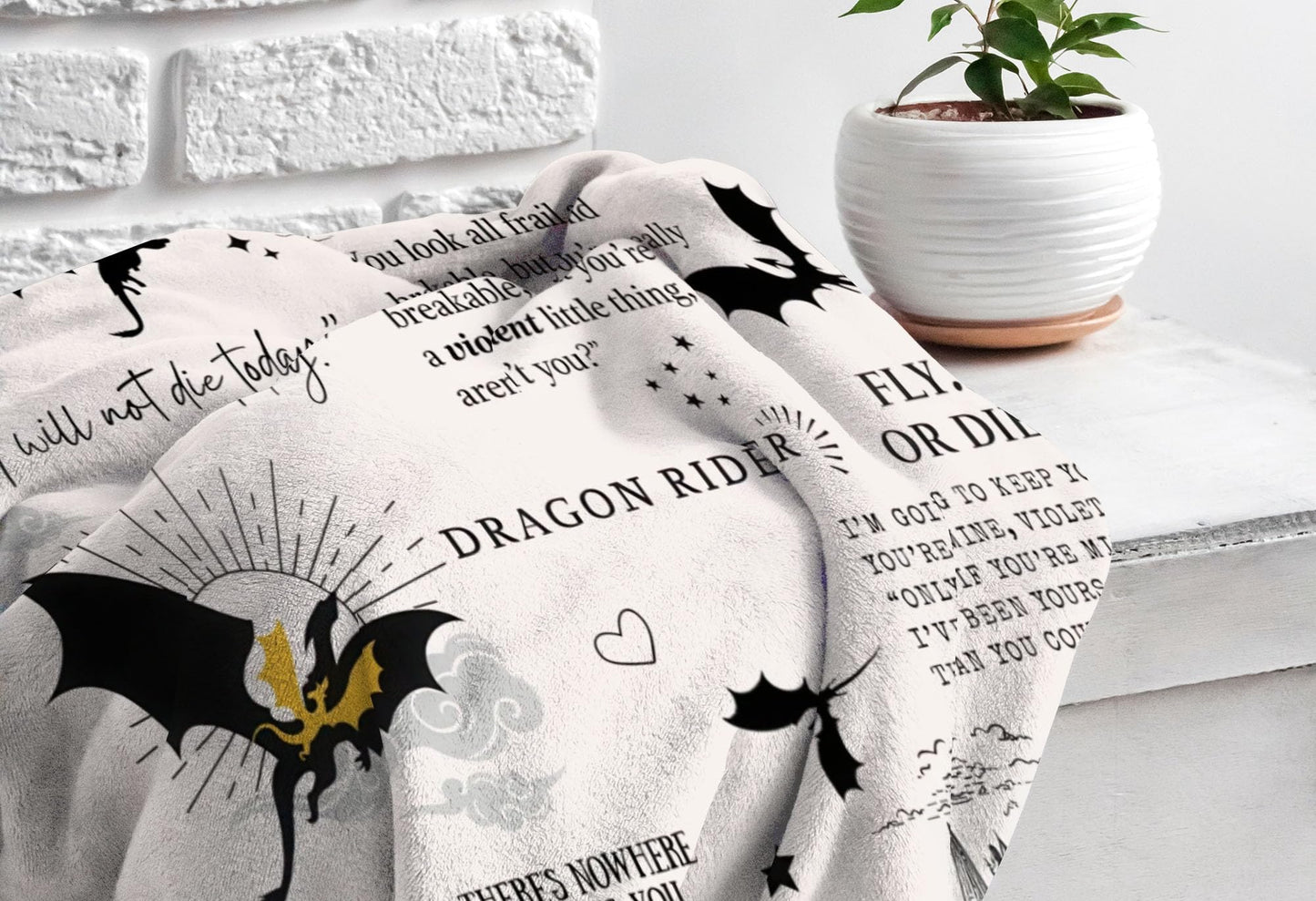 Allenjoy Book Loves Dragon Wing Blanket 57"x50" - Soft Warm Throw Blankets for Couch Bed Living Room Home Office Bedroom Decor, Gifts for Women Sister Teens Daughter Fans, Durable Washable