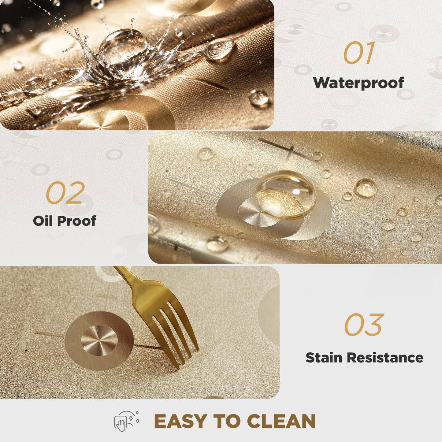 Heavy Duty Vinyl Tablecloths for Rectangle Tables 54x78 Inch Waterproof Oil-Proof Stain-Resistant TableCloth Gold Coin Pattern Washable Decorative Table Cover for Dining Event Camping Party Restaurant