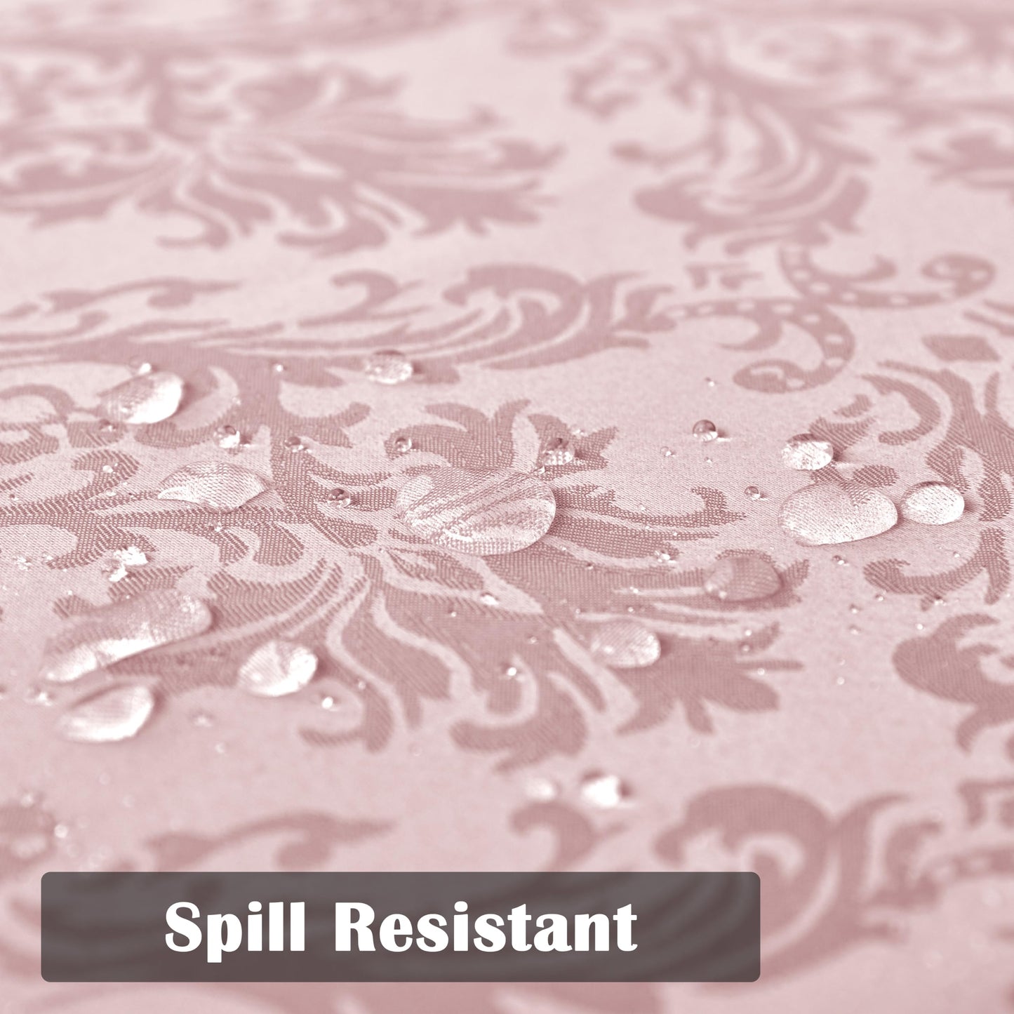 SASTYBALE Pink Jacquard Damask Rectangular Tablecloth 60 x 84 Inch