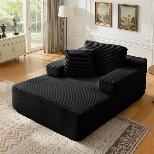 68.5" Oversized Chaise Lounge Chair Indoor, Boneless Sleeper Sofa Bed with Pillows, Deep Seat Sleeper Couch Reading Chairs, Cloud Sofas Couches for Living Room, No Assembly Required