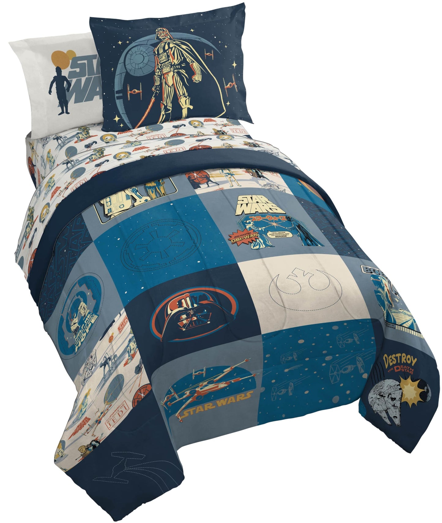 Jay Franco Kids Bed Set, Blue, Star Wars, 5 Piece Twin