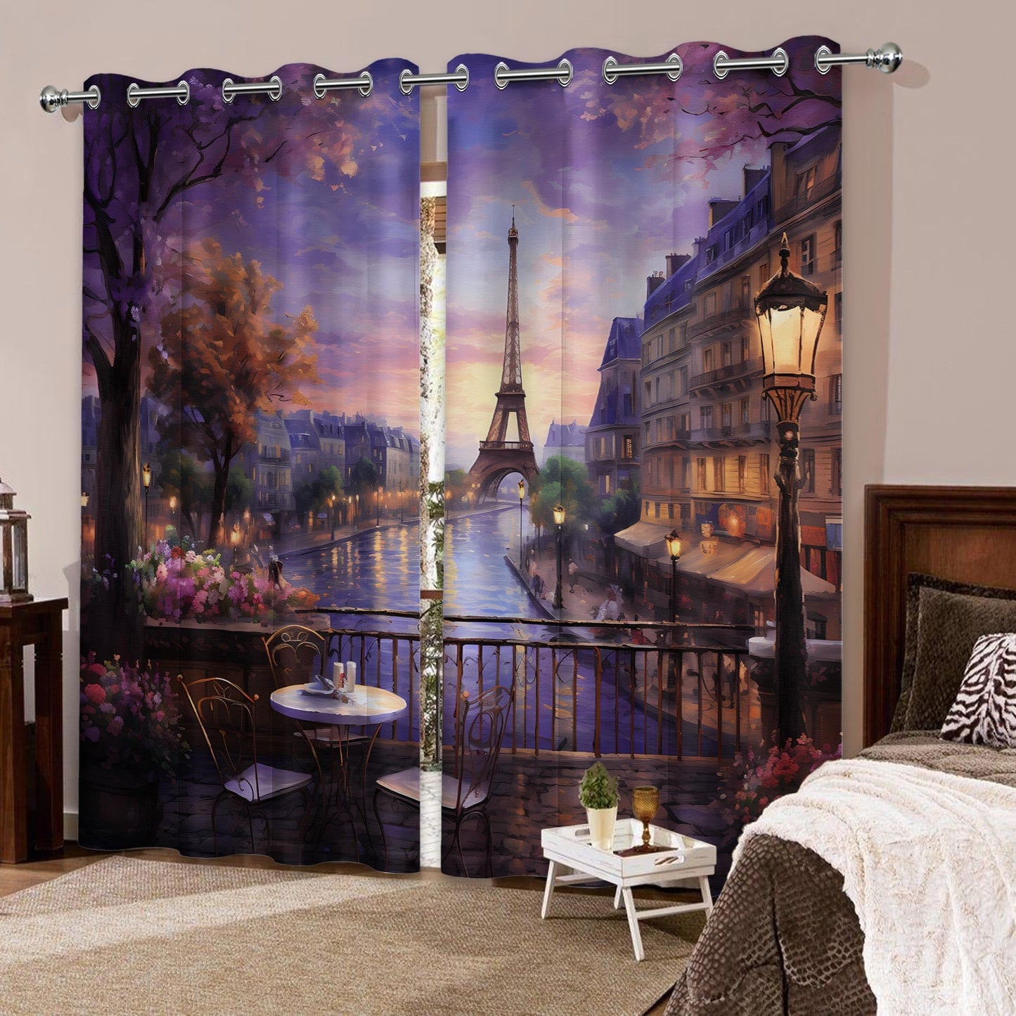 Lvetong Lvtong Vintage Paris Blackout Curtains, 52" W x84 L inch, 2 Panels