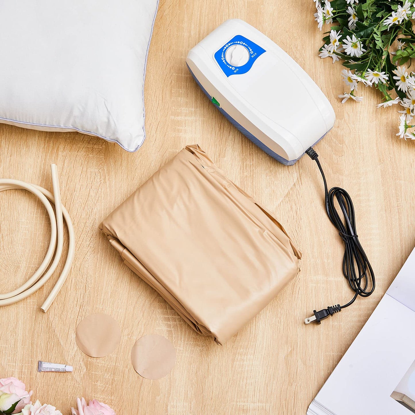 Kigley Alternating Pressure Mattress Hospital Bed Mattress with Electric Pump Alternating Pressure Pad for Bed Sores Prevention and Ease for Most Standard Beds, 114.96 x 35.43 Inches