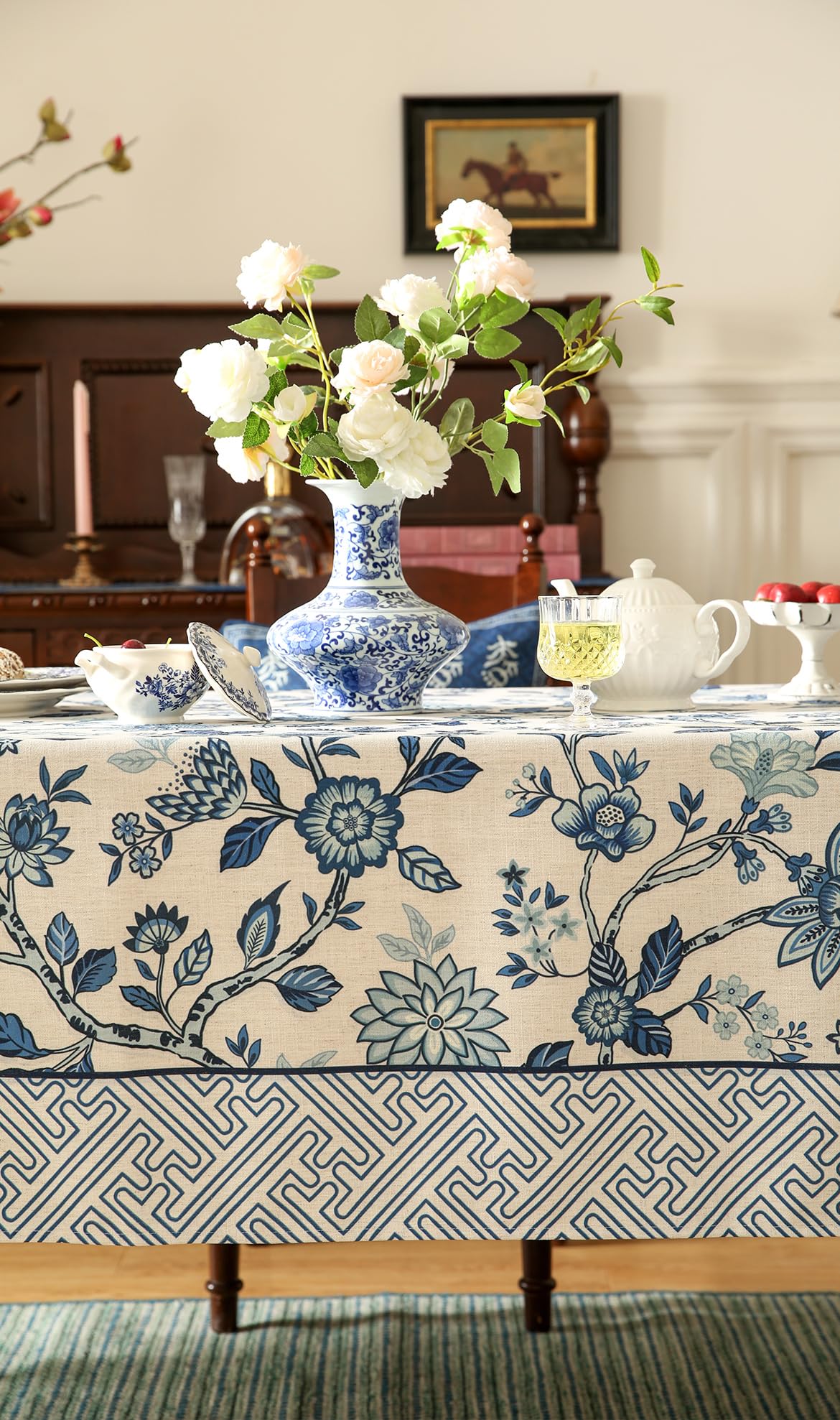 bilin gaier Designer Linen Tablecloth Rectangular,79"x55"-Suqing A