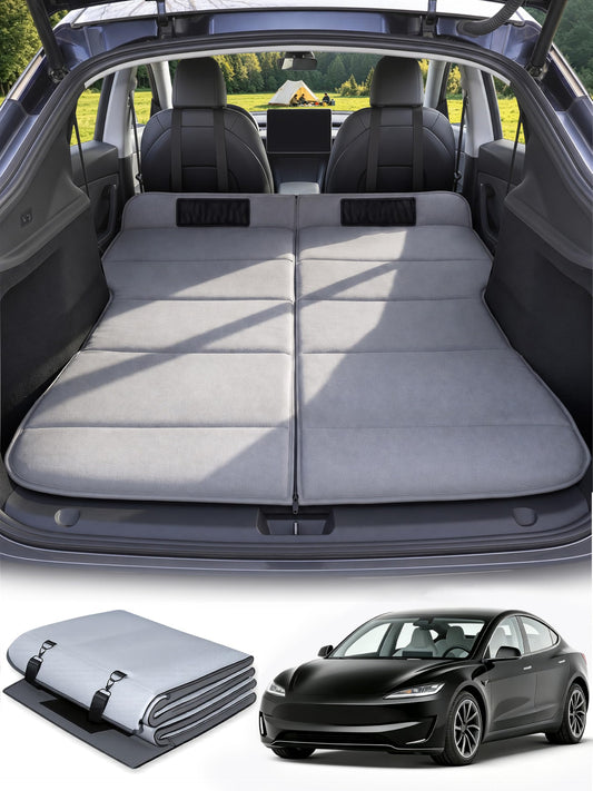 SXMMXS Car Camping Mattress for Model 3, No Inflation Needed, Foldable Foam Trunk Bed, SUV Air Mattress Alternative for Travel Sleeping, Ideal for Camping Essentials and Road Trips, Gifts for Guys