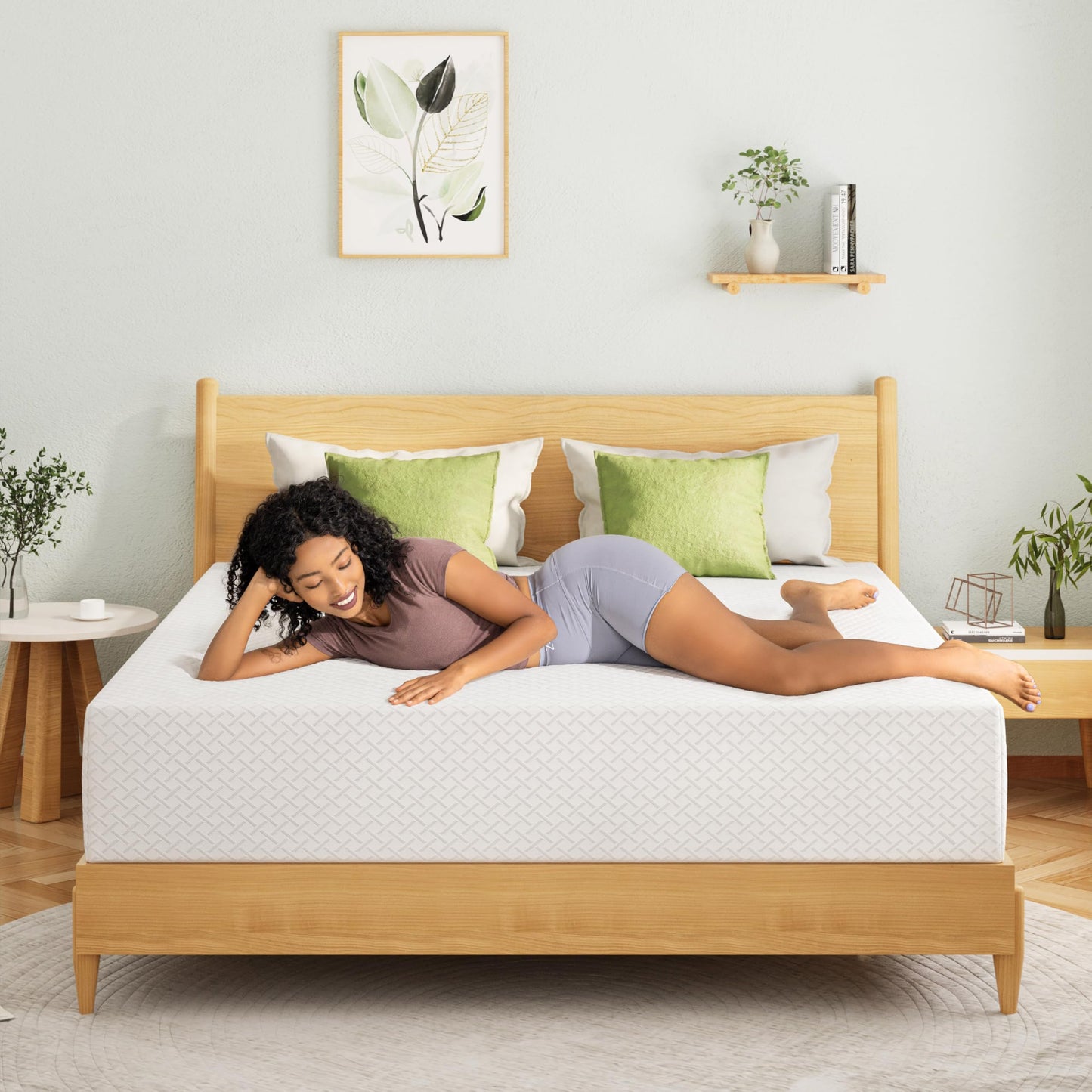 EGOHOME King Size Memory Foam Mattress, 12 Inch Bed Mattress in a Box with Cooling Green Tea Gel, Relieve Pressure with Medium Firm Support, CertiPUR-US Certified, 80''L x 76''W, White