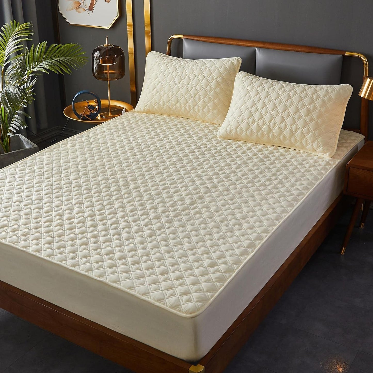 Cotton Quilted Mattress Protector Topper, Deep Pocket, Non-Slip for 18'-24' Mattresses