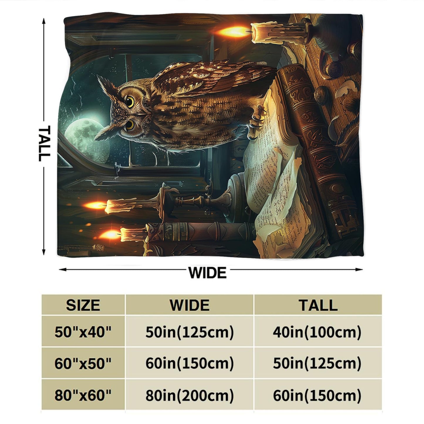 Baegopa Owl Blanket Owls Gifts for Women Girls Book Throw Blanket Cozy Plush Fleece Flannel Lightweight Fuzzy Party Blankets for Bed Decor 50"X40"