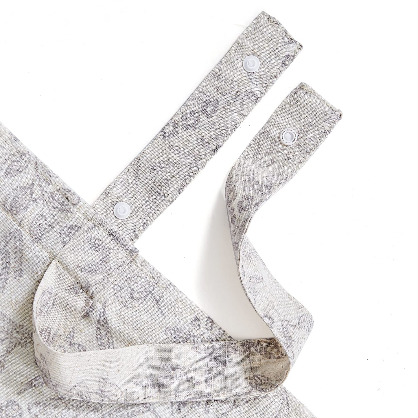 Lazzzy Kitchen Tie Up Valance Curtain Linen Floral Farmhouse Valance for Living Room Bathroom Bedroom Country Valances Window Treatments Small Cafe Curtian 20 Inch Rod Pocket 1 Panel Grey on Beige