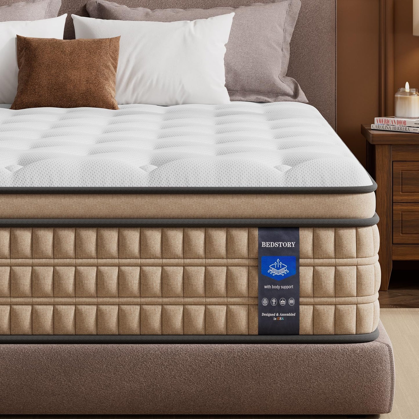 BedStory Extra Firm Queen Mattress 12 inch - Pain-Relieving Hybrid Mattress for Extra Lumbar & Hip Support - No Sagging Bed in a Box - 365-Night Trial - No Odor, Fiberglass-Free, CertiPUR-US Certified