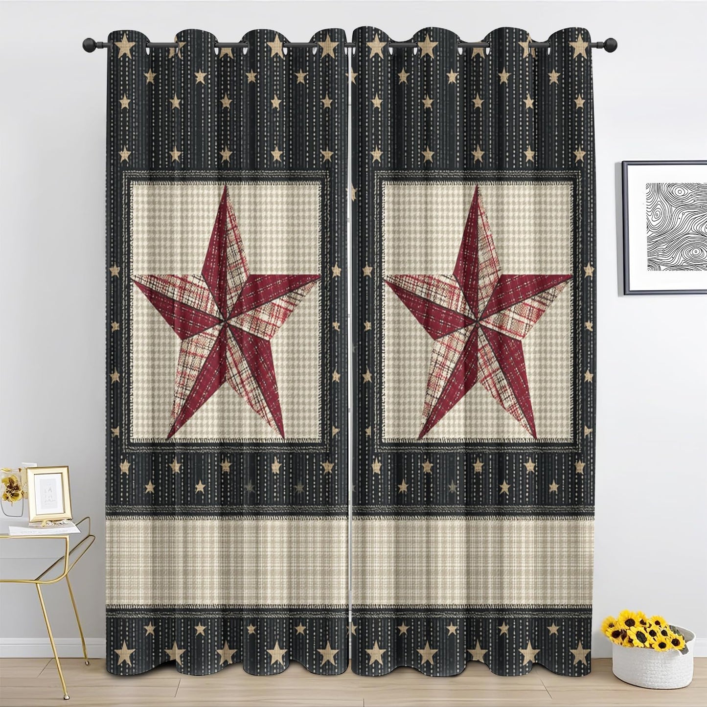 Western Texas Curtains for Living Room