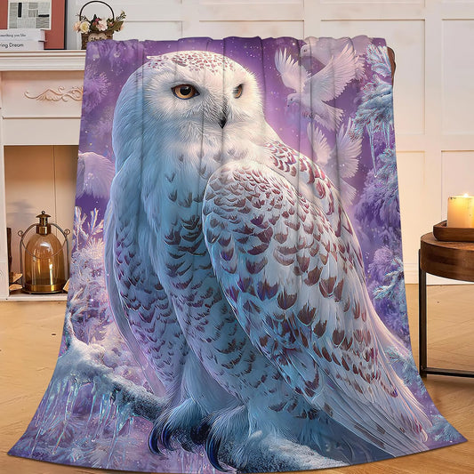 Owl Blanket Inspiring Owls Animal Blankets Fleece Plush Flannel Super Soft Cozy Fuzzy Warm Lightweight Stuff Owl Decor Gifts for Boys Girls Kids Adults Men Women 40" x 50"