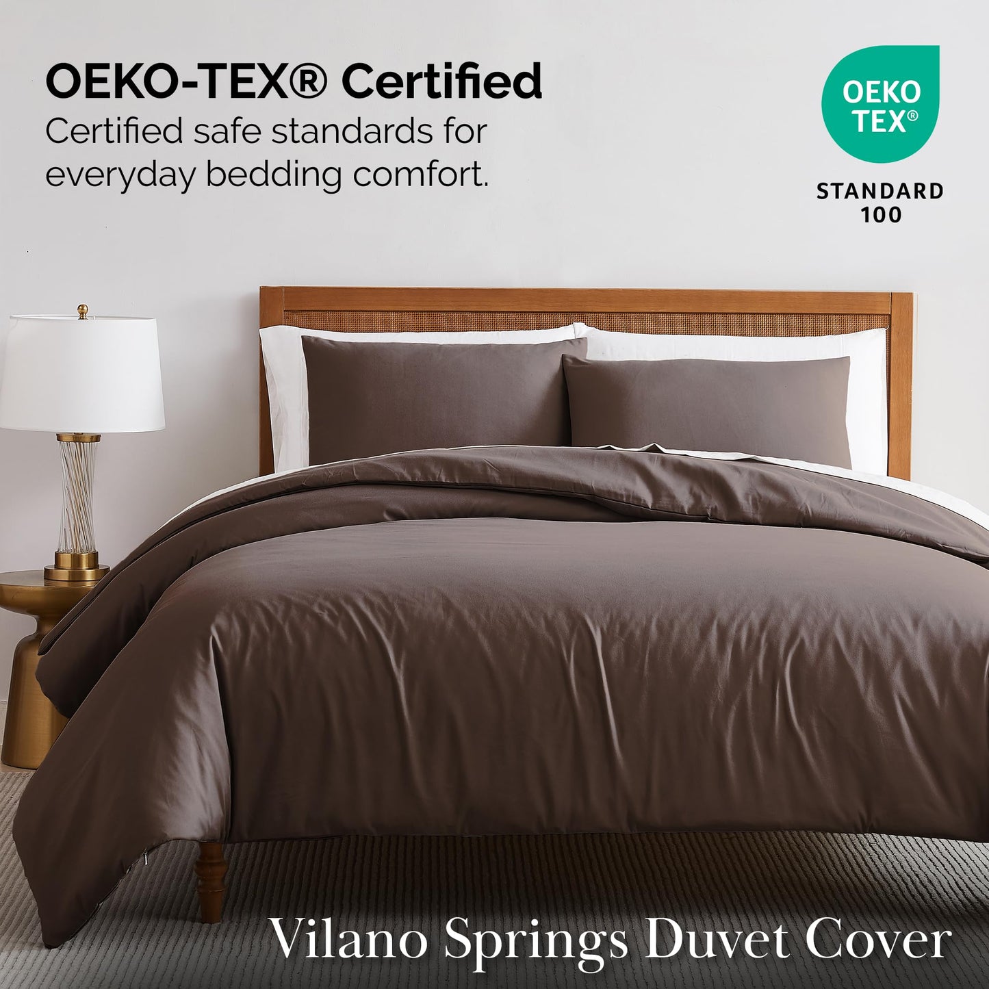 Southshore Fine Living, Inc. Oversized California King Duvet Cover Set - Hotel Quality Brown Duvet Cover King Size - Pet Hair Resistant Bedding - Zipper Closure, 2 Pillow Shams - Chocolate Brown
