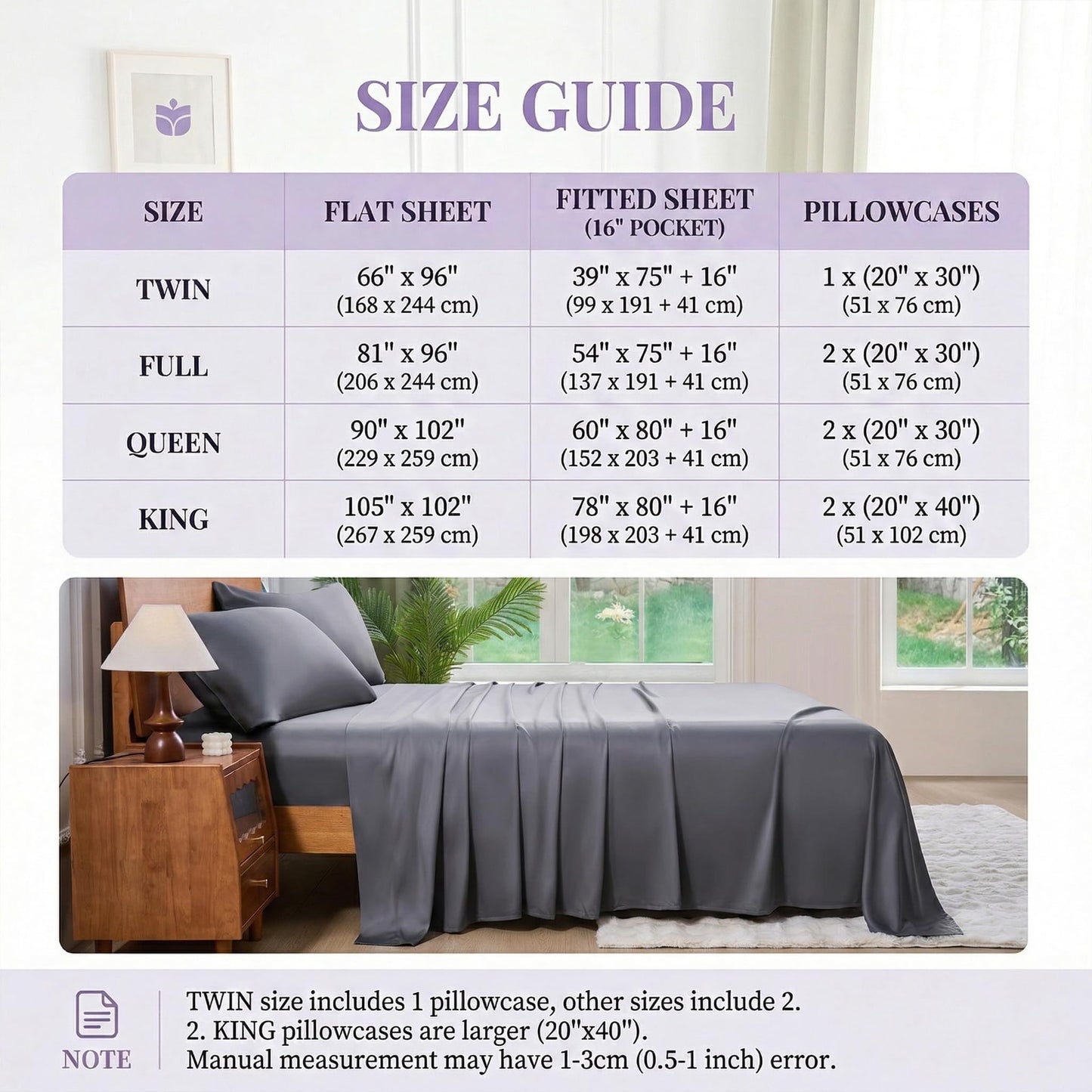 YIYEA 100% Viscose Derived from Bamboo Sheets, 600 Thread Count Cooling Bed Sheet Set for Hot Sleepers, Silky Soft, Breathable, 16" Deep Pocket, 4PC, King, Dark Gray