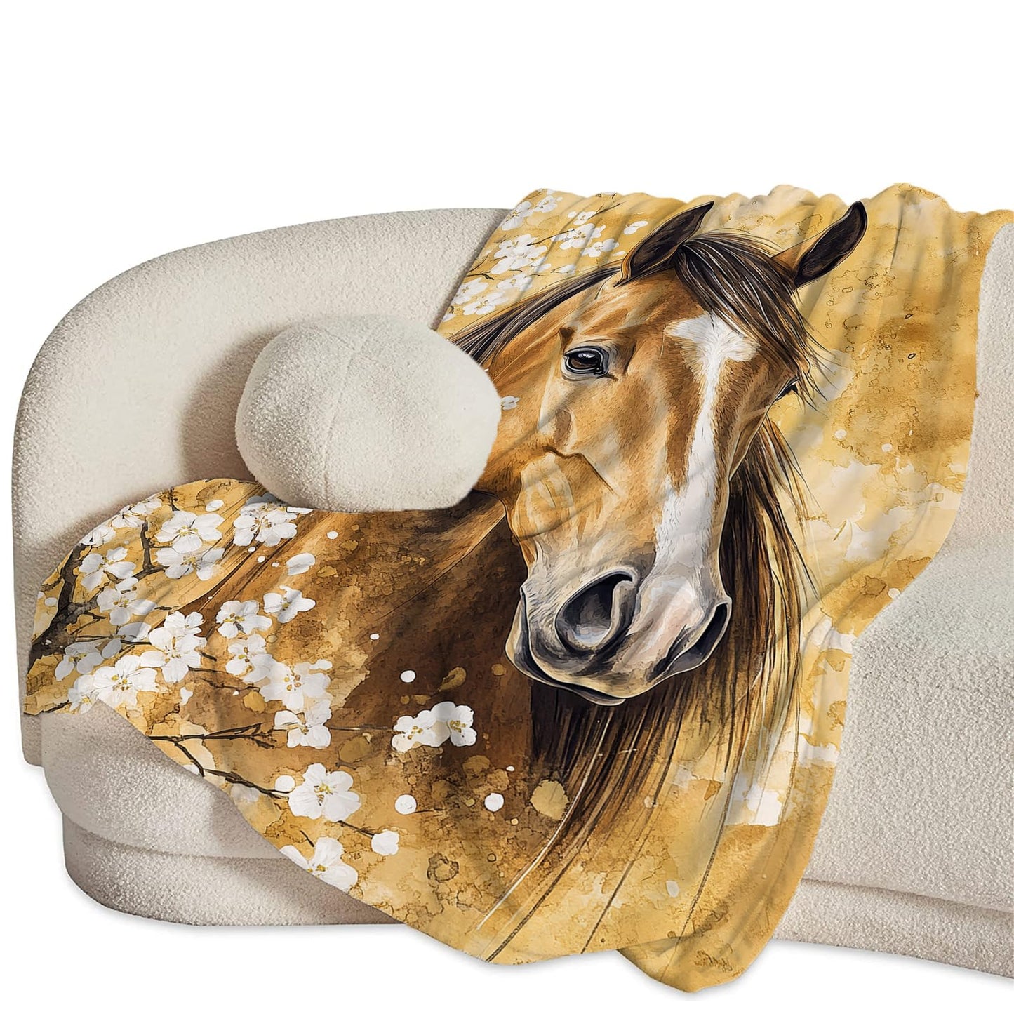 Baegopa Horse Blanket Gifts for Girls Horse Stuff Throw Blanket Cozy Plush Fleece Flannel Animal Flower Blankets for Lovers Decor Boys Women Men 50"X40"