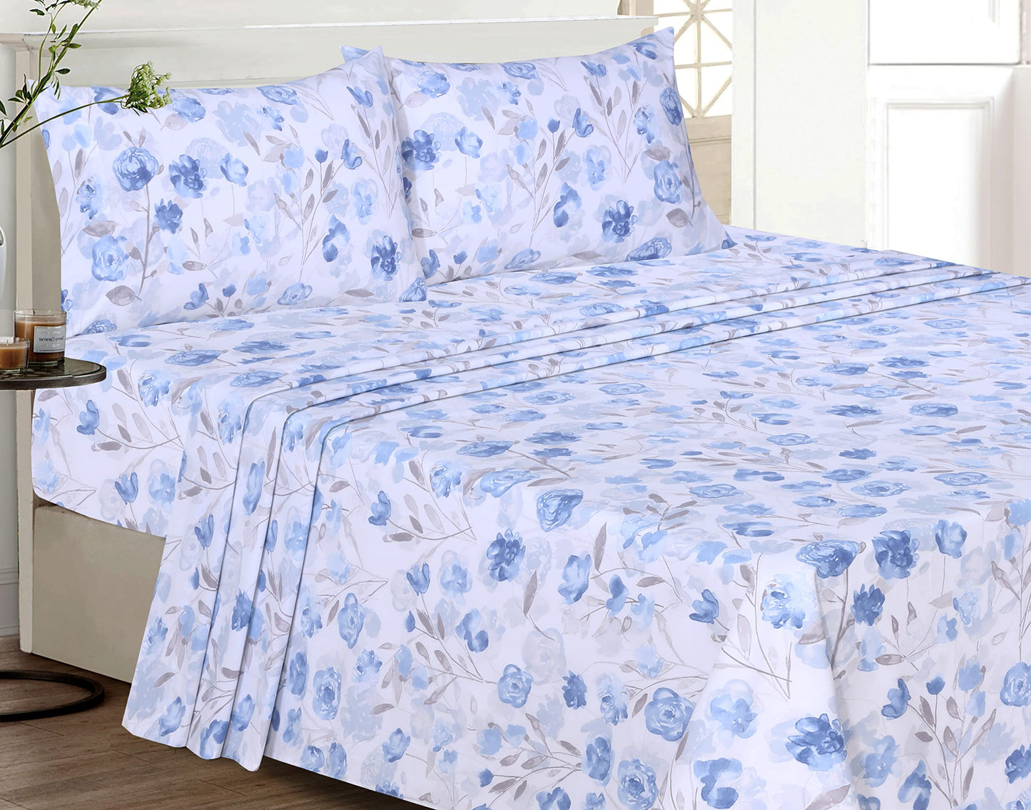 RUVANTI 100% Cotton Percale Sheets Full Size, Monotones