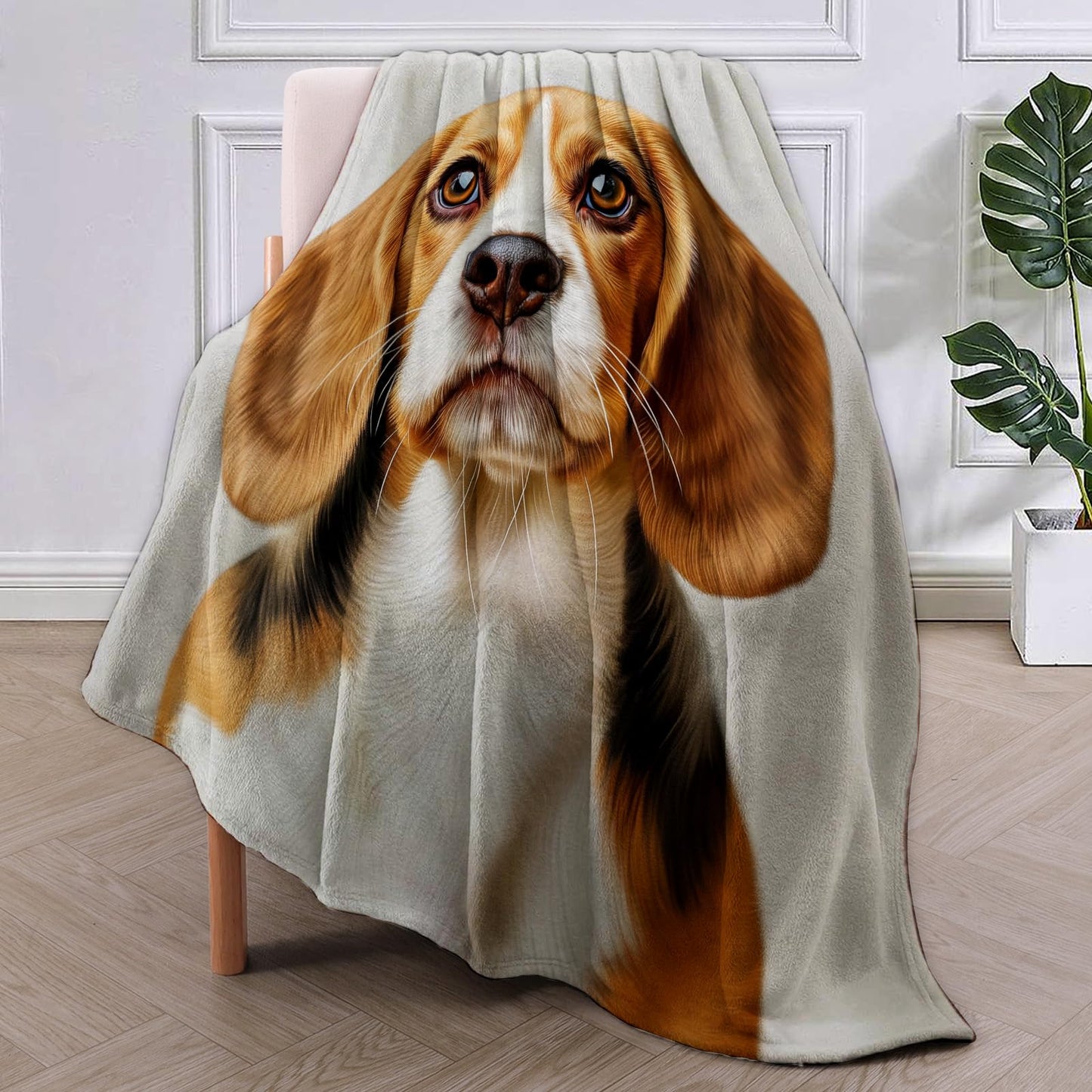 Cute Beagle Blanket Gifts for Women Men Soft Warm Lightweight Cozy Plush Animal Dog Throw Blankets for Bedroom Living Room Sofa Home Decor 60"x50"