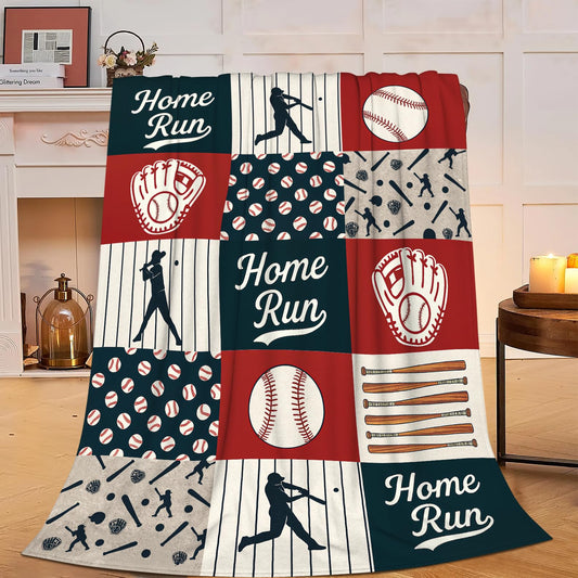 Baseball Blanket Super Soft Warm Fluffy Fleece Flannel Ball Sports Throw Blanket Cozy Fuzzy Plush Stuff Home Run Bedding Blankets Gifts for Teens Boys Kids Women Girls Adults 50"X40"
