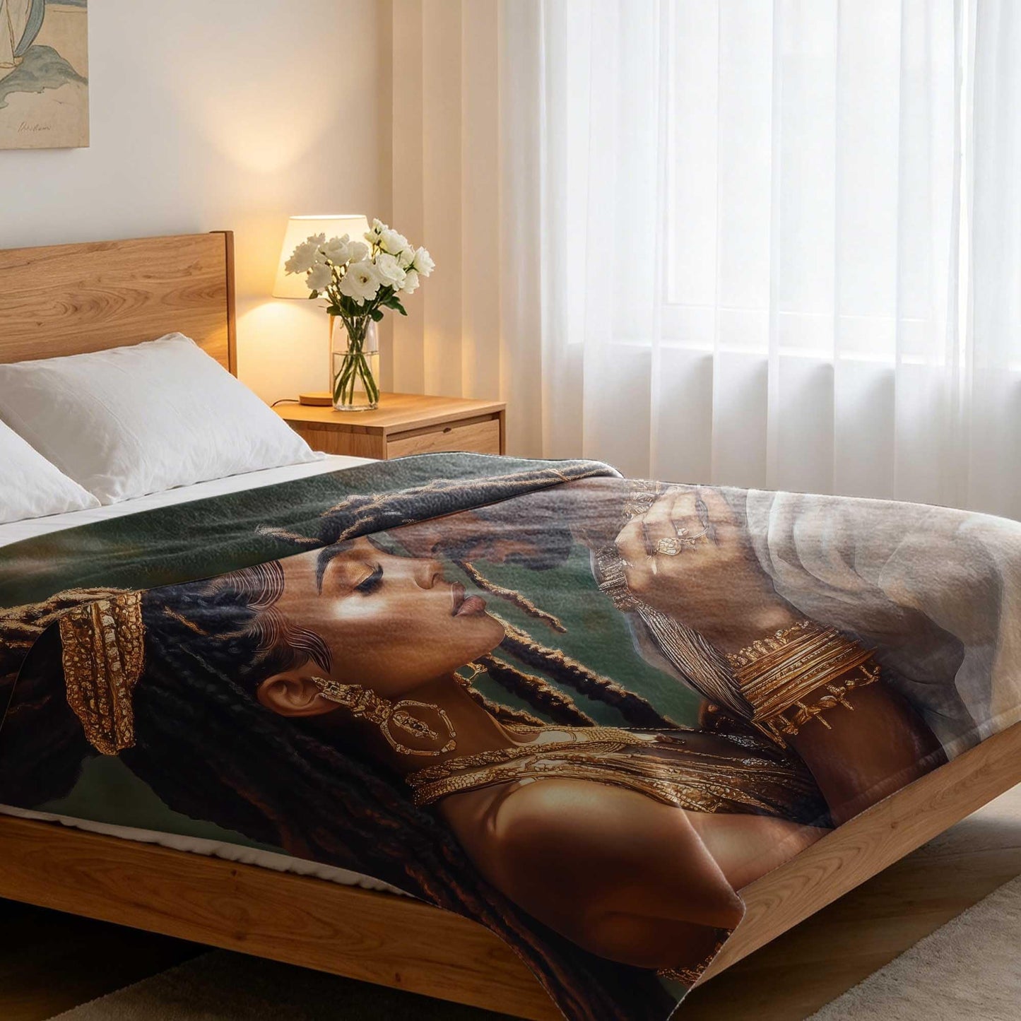 GXYAOYZG African American Couple Blanket Afro Queen King Throw Blanket Black Woman Man Throws Warm Soft Flannel Print Blankets for Couch Bed Decor Romantic (Couple - 6, 49" x 59")