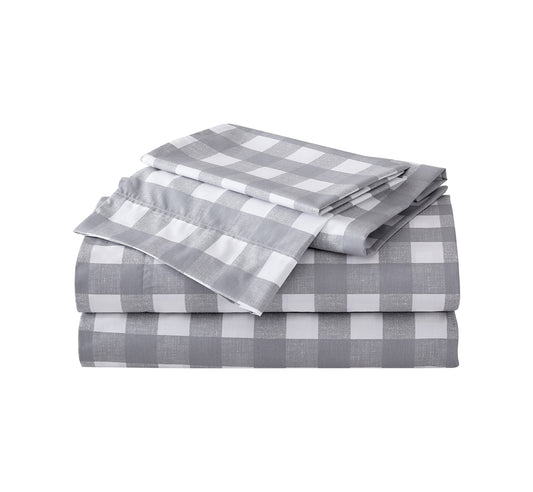 Eddie Bauer - Twin Sheet Set, Cotton Percale Bed Sheets, Crisp & Cool, Ideal Dorm Essentials (Lakehouse Plaid, Twin)