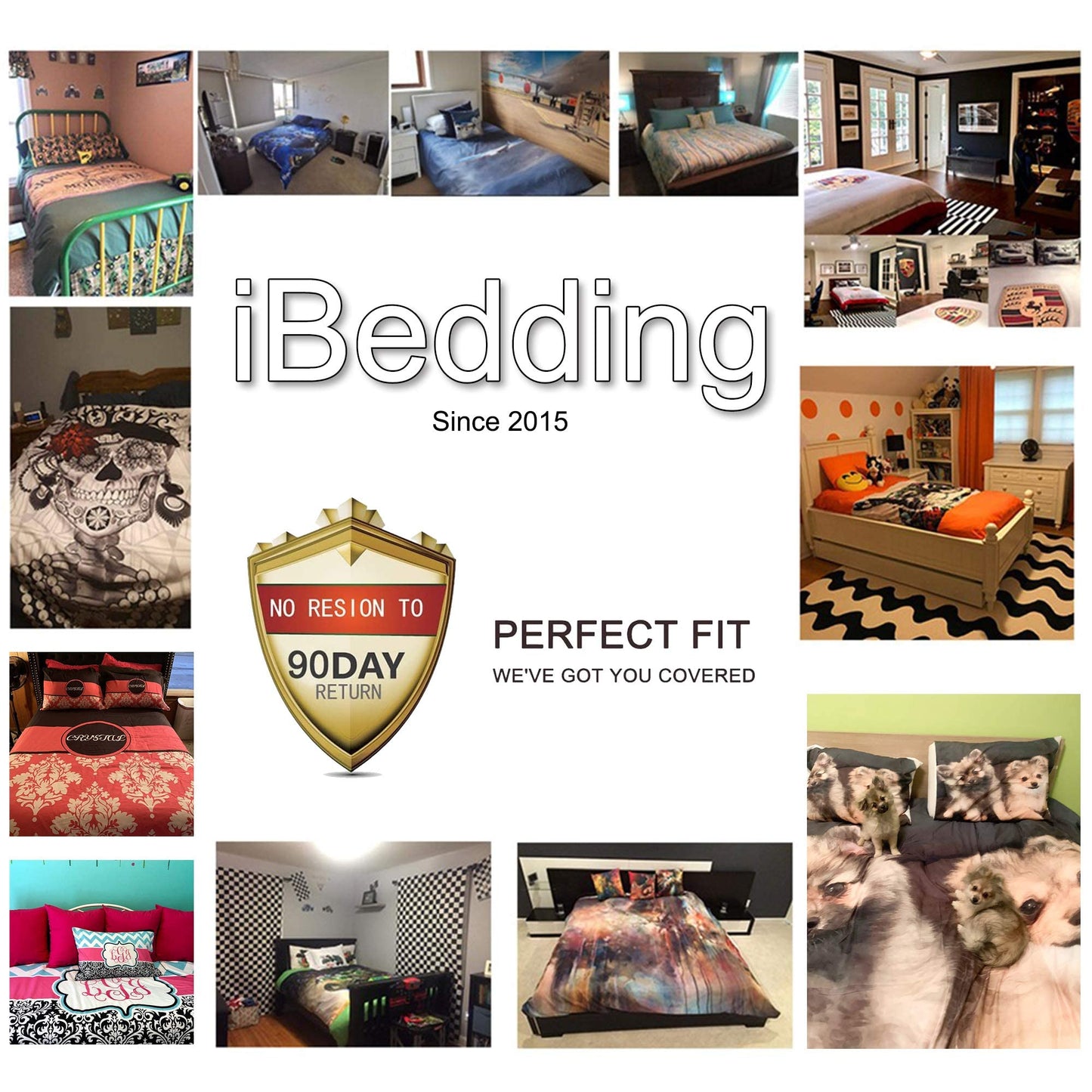 Custom Fitted Sheet with Photos - Customized Size Personalized Bed Sheets DIY Bed Cover Deep Pocket for All Bed Size Custom Gift for Kids, Adults, Family and Friend(1 Photo)