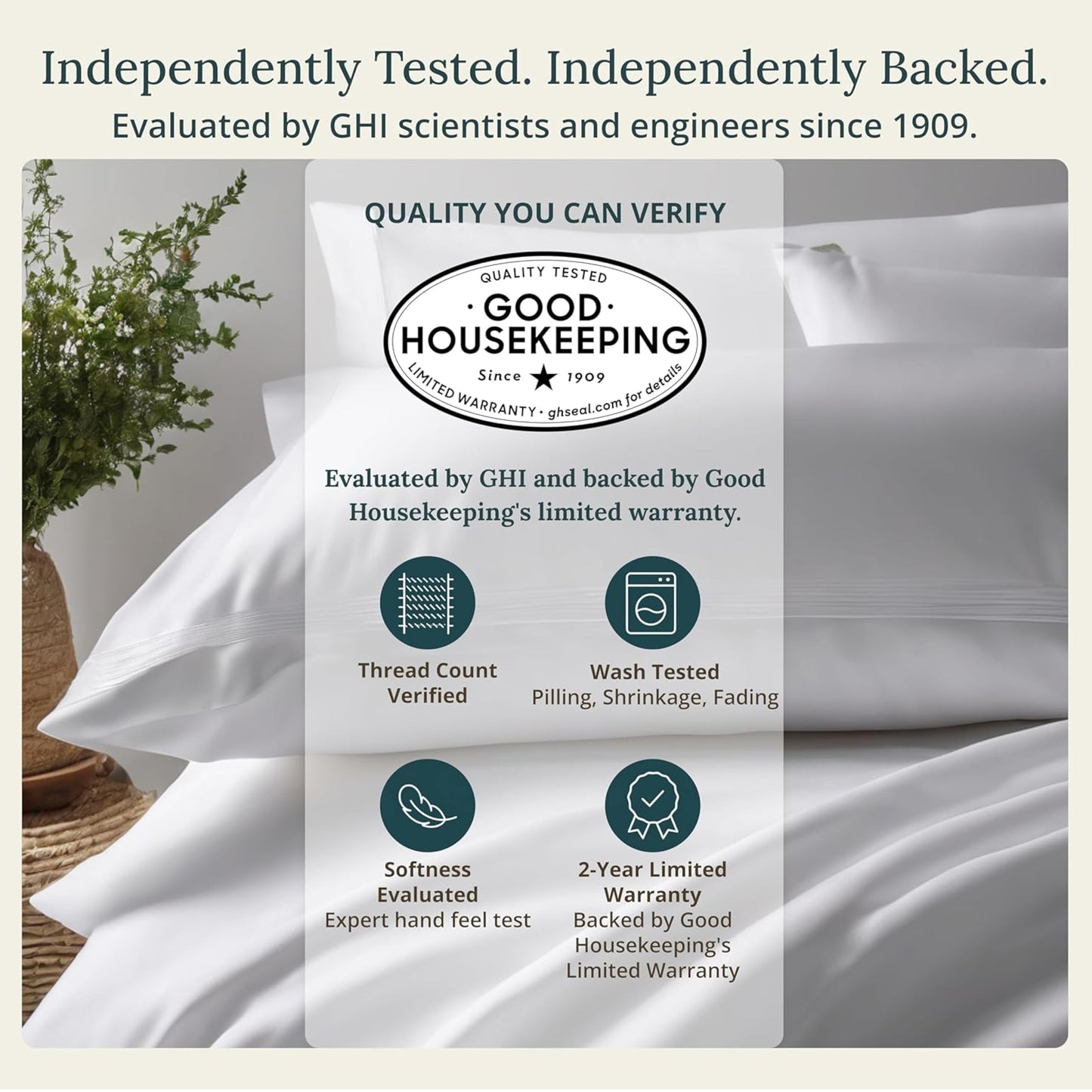 California Design Den Queen Sheet Set - Soft 100% Organic Cotton Sheets with Deep Pockets, Crisp Percale, Breathable and Durable Bedding Set - White