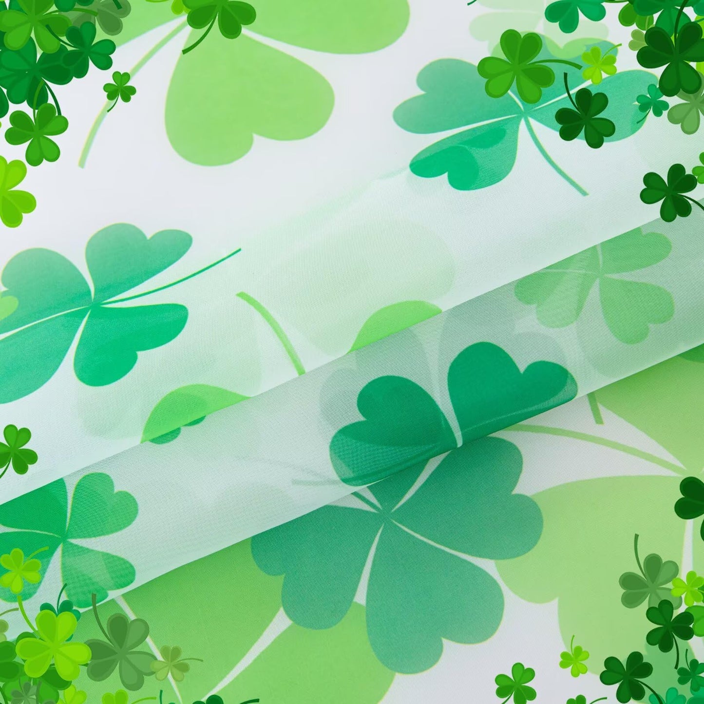 youleyar St. Patrick's Day Sheer Curtains 84 Inches Long, 2 Panels Shamrock Clover Printed Pattern Curtain, Rod Pocket Drapes for Bedroom and Home Decor, 52" W x 84" L