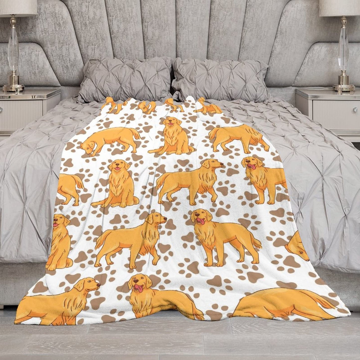 AIOMXZZ Golden Retriever Blanket Gifts, 30"x40" Dog Pattern Flannel Fleece Throw Blanket Soft, Lightweight, Comfortable, Warm Golden Retriever Themed Blanket for Humans Adults Kids