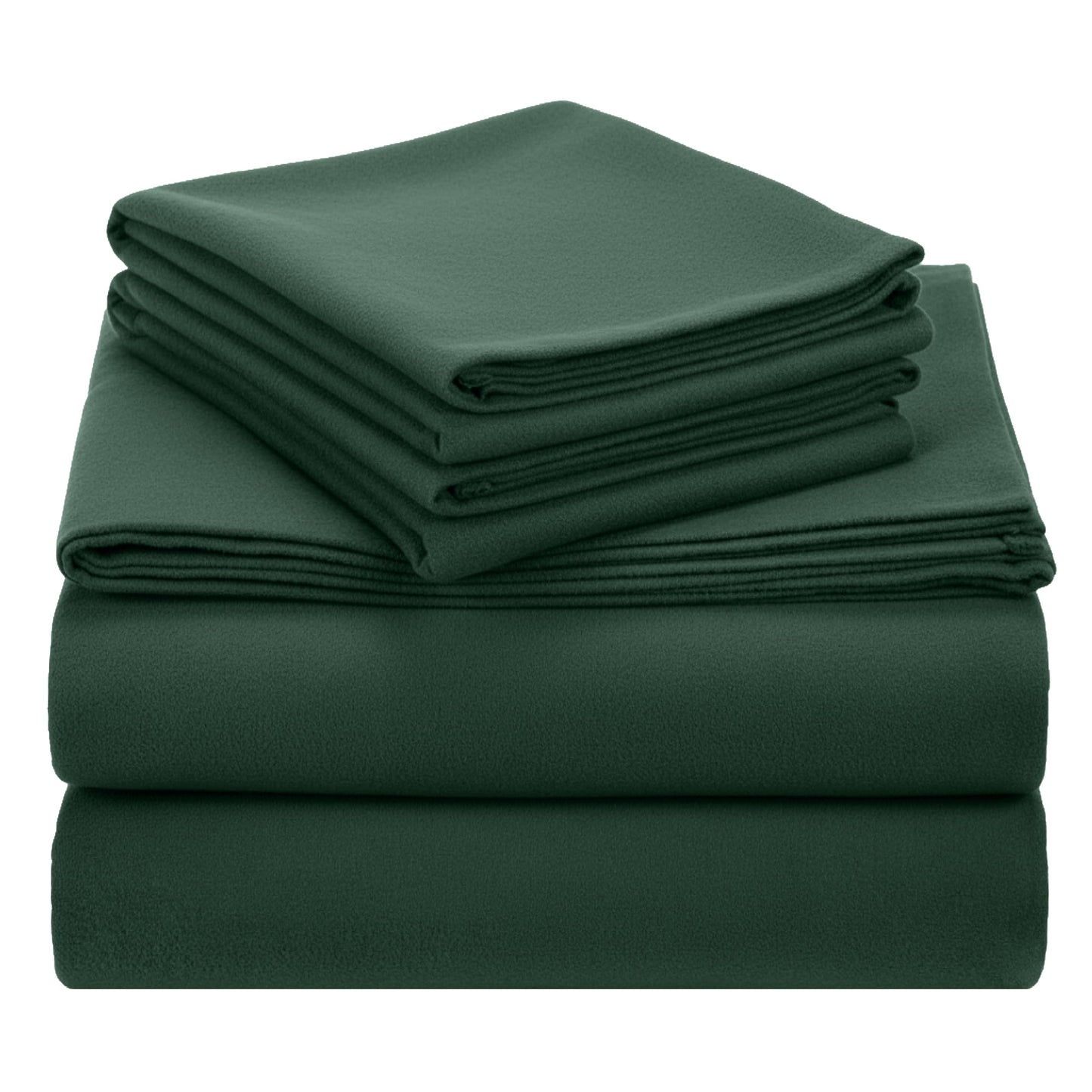 California Design Den Flannel Bed Sheets King Size Set - Made in Portugal 100% Cotton, Thick, Velvet Soft 4-Piece Flannel King Sheet Sets, Triple-Brushed with Extra Deep Pockets - Dark Green