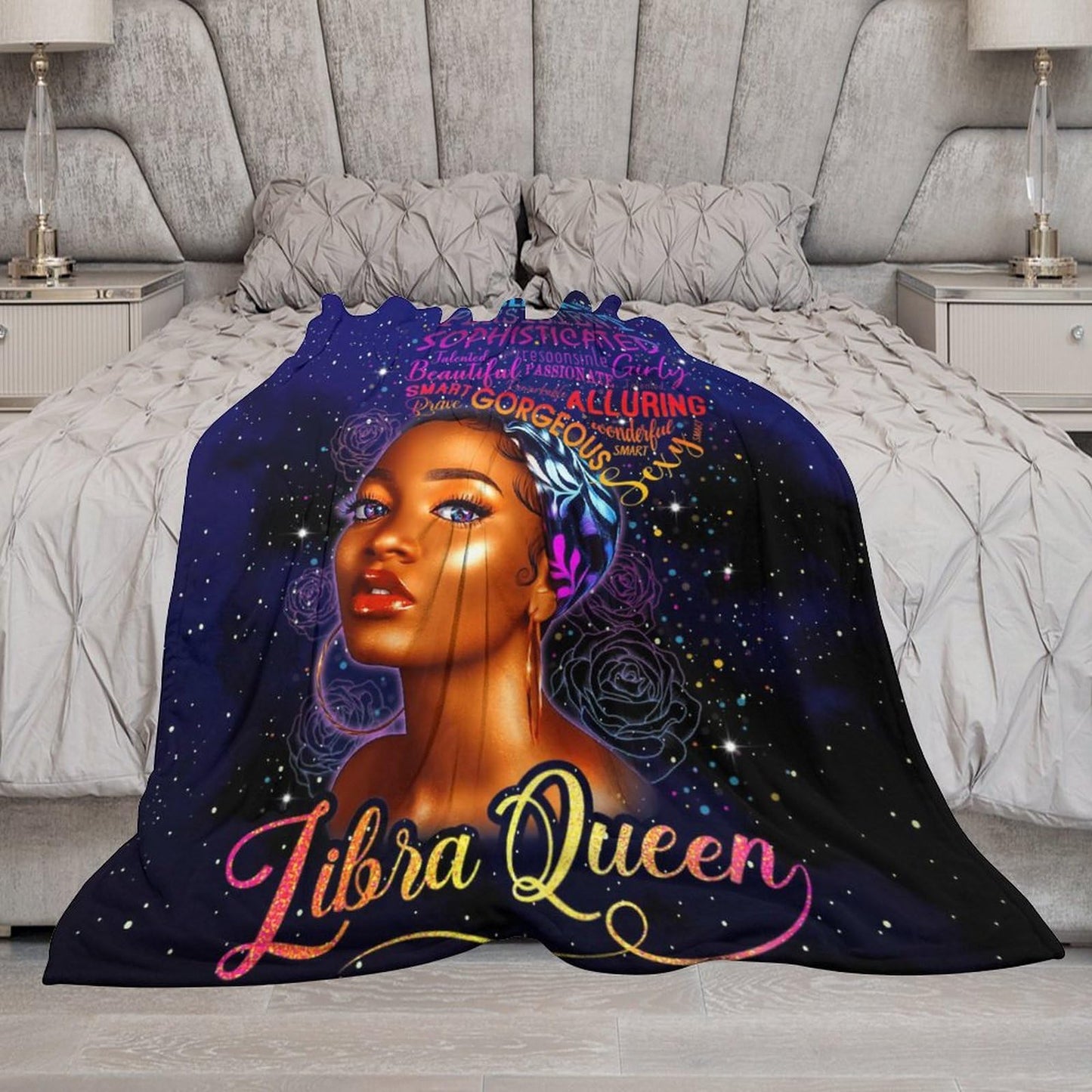 African American Woman Bedding Fleece Throw Blanket, Beautiful Cute Black Grils Inspirational Quotes All Season Flannel Soft Warm Microplush Lightweight Thermal for Sofa Bed Bedroom 40"x50"