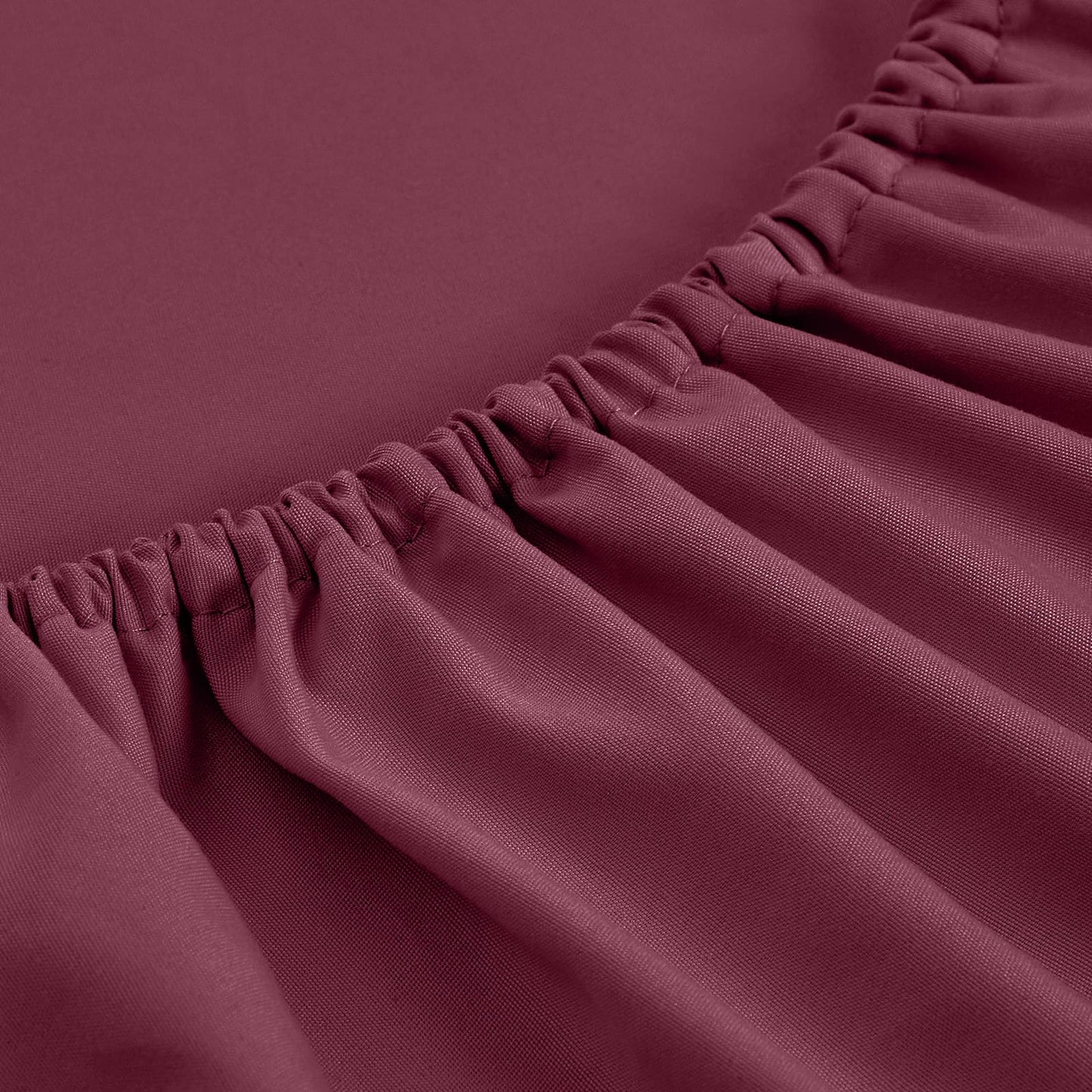FreshCulture Twin Fitted Sheets, Bulk Pack of 6, Deep Pocket, Soft Microfiber Bottom Sheets for Home, Salons, Hotels, Twin Size Fitted Sheets Only (Burgundy)
