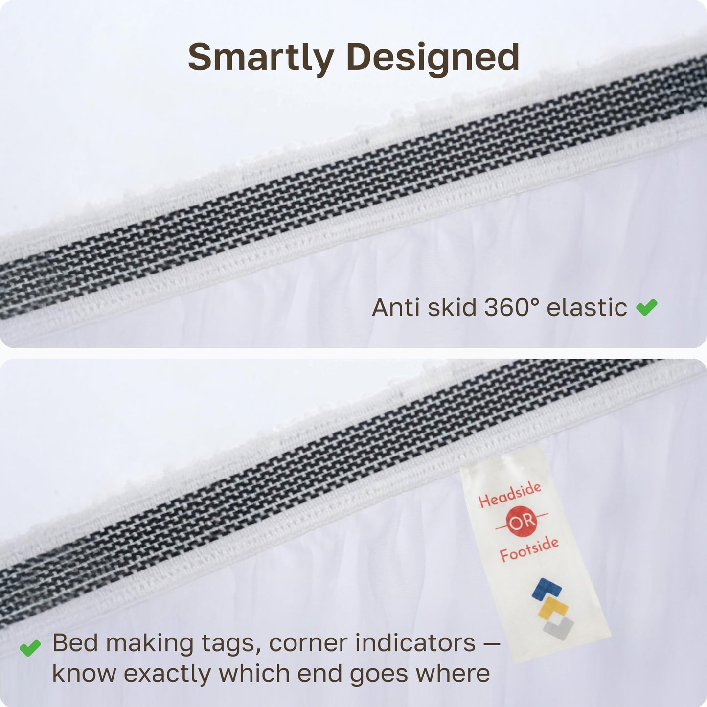 California Design Den 100% Organic Cotton Fitted Sheet Queen Size Only - Percale Queen Deep Pocket Fitted Sheet, Lightweight, Snug-Fit, Crisp, Durable - White
