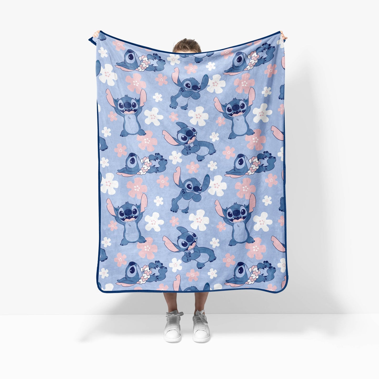 Jay Franco Kids Plush Throw Blanket – Soft & Cozy Fleece Throw for Bedroom & Couch Décor, Official Licensed Product, Blue - Lilo and Stitch, 40x50 - Travel Blanket