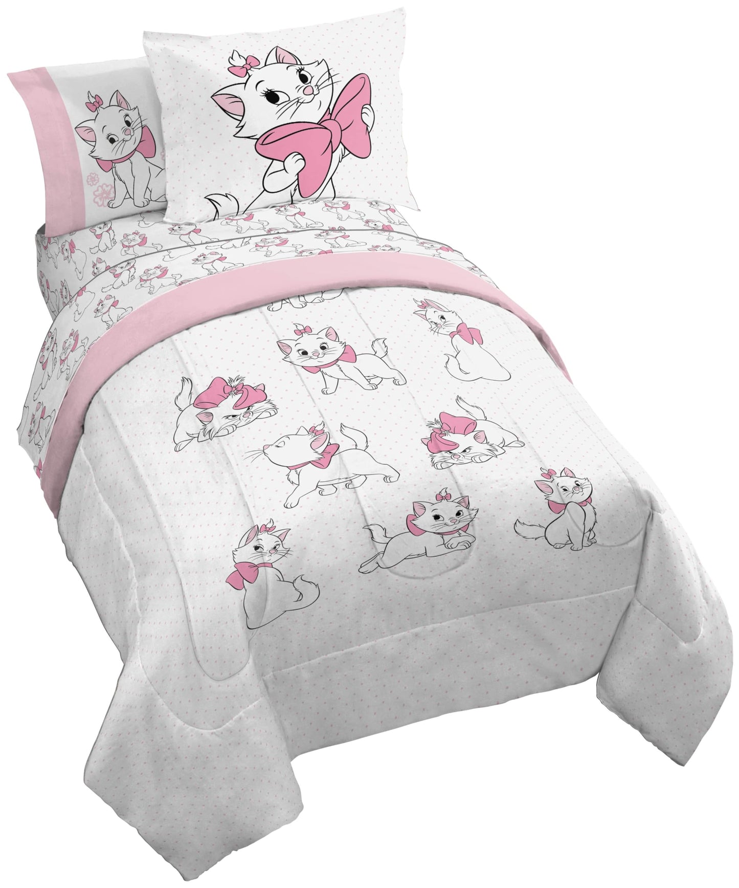 Jay Franco Kids Bed Set, White, Aristocats, 7 Piece Full