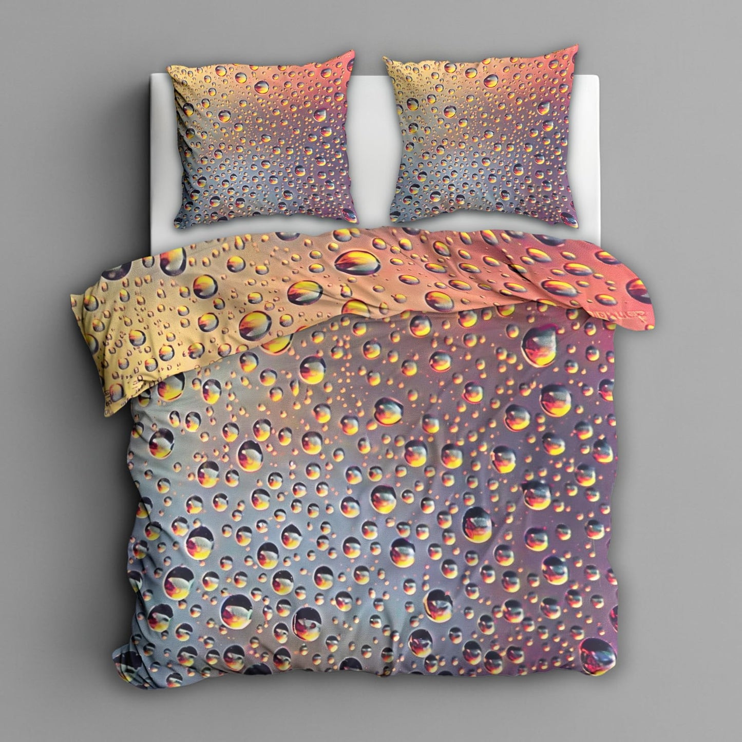 zcwl Water Droplet Duvet Cover Oversized King Size | 3D Bubble Effect Bedding Set | 3 Piece | Soft Microfiber Patterned Comforter Cover with Zipper Ties & 2 Pillowcases | Rain Drop Bedroom Decor