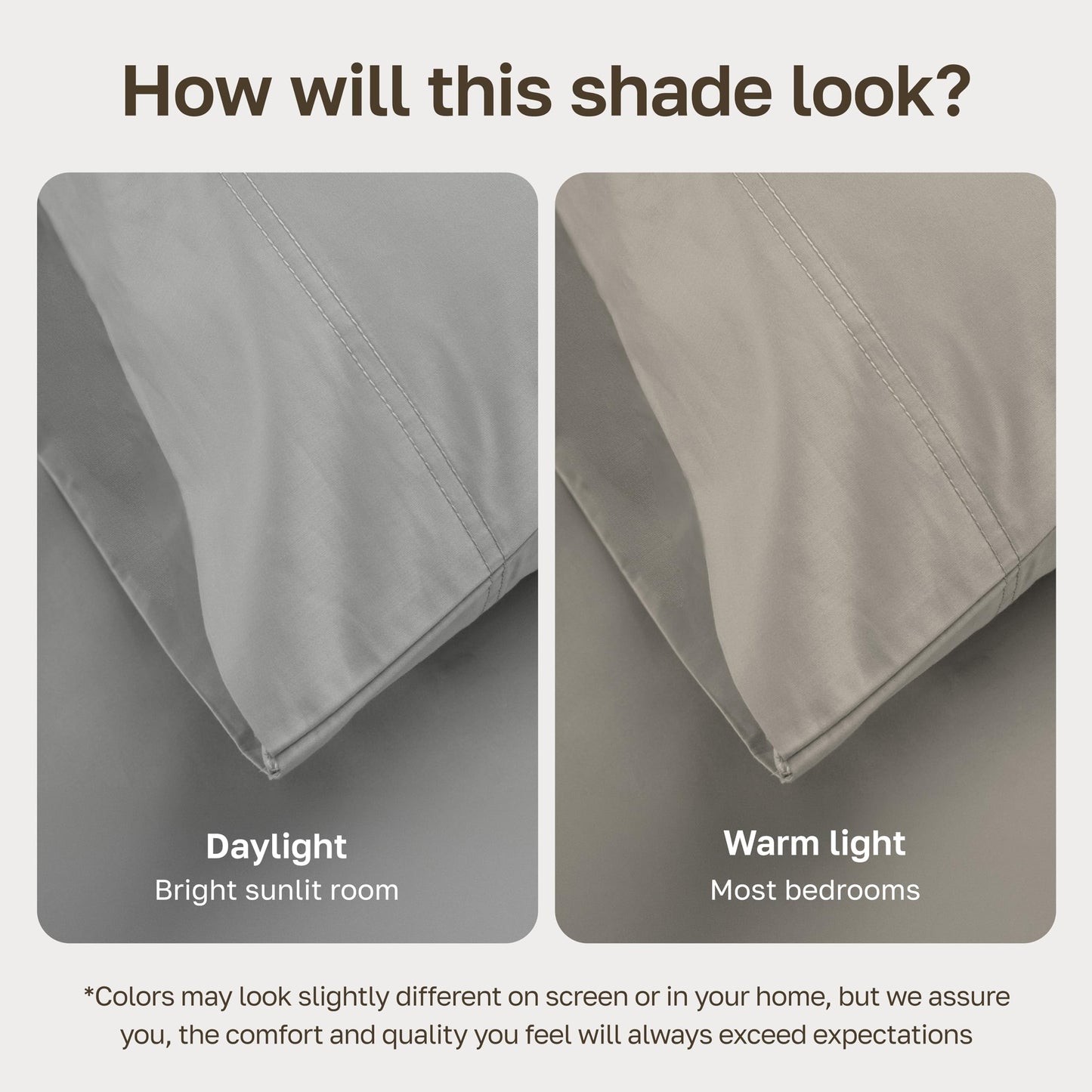 California Design Den Queen Size Fitted Sheet Only - 100% Cotton, 600 Thread Count, Soft Deep Pocket Bottom Fitted Sheet, Sateen Weave, Premium-Feel Bedding, Featuring Foot Side Indicator - Light Grey