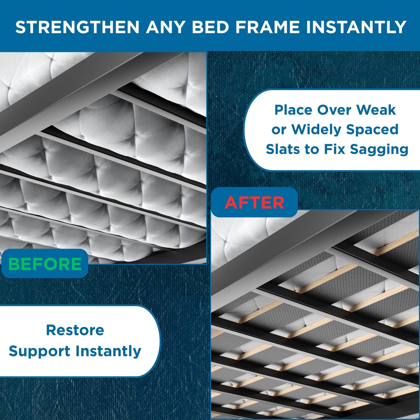 Meliusly SlatSure Queen Size Bunkie Board – Heavy Duty Vertical Bed Slats & Foldable Wooden Support Board for Sagging Mattress or Platform Bed Frame, Box Spring Alternative and Replacement