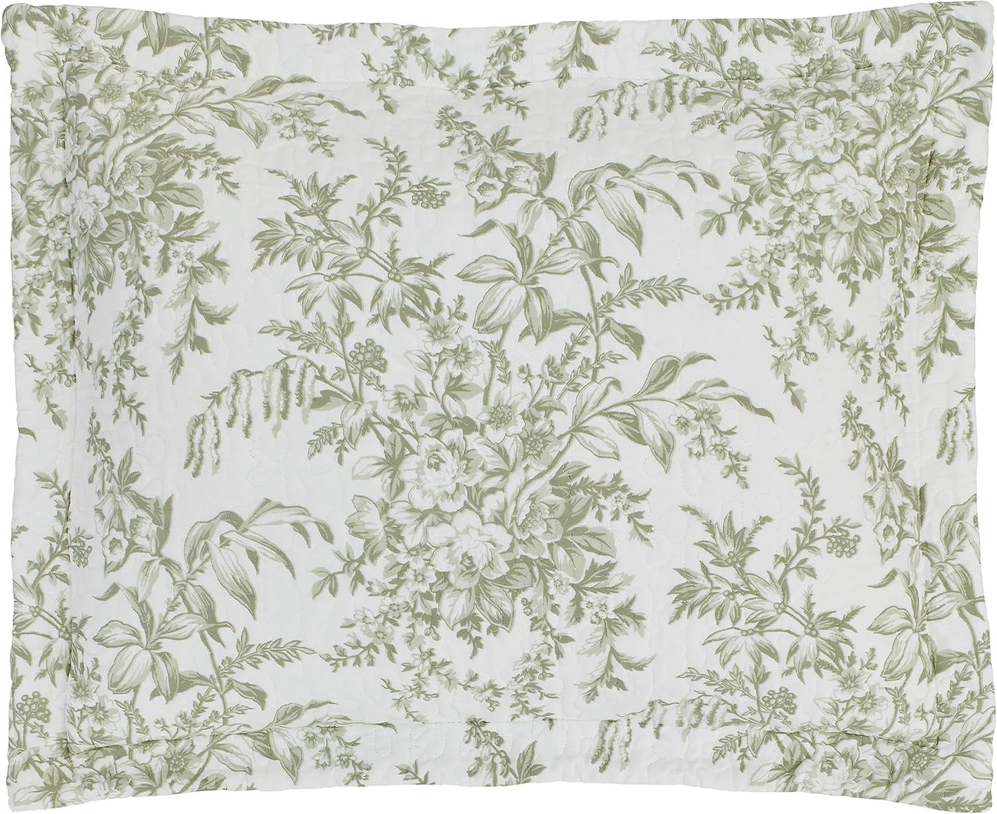 Laura Ashley – Twin Quilt Set, Soft & Lightweight Bedding with Matching Shams, Reversible Floral Room Decor, College Dorm Room Essentials (Bedford Green)