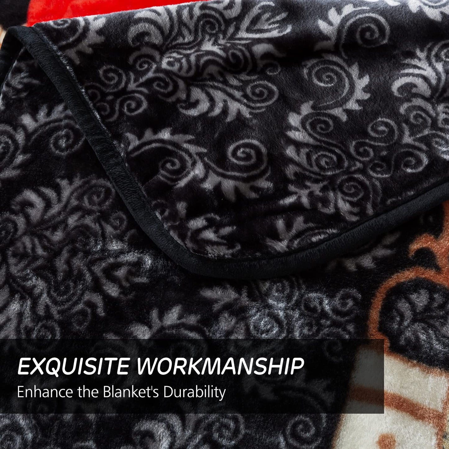 JYK Plush Fleece Blanket Queen Size 91" x 75", 3.7LBs 1 Ply Soft Korean Mink Warm Lightweight Bed Blanket for Autumn Winter