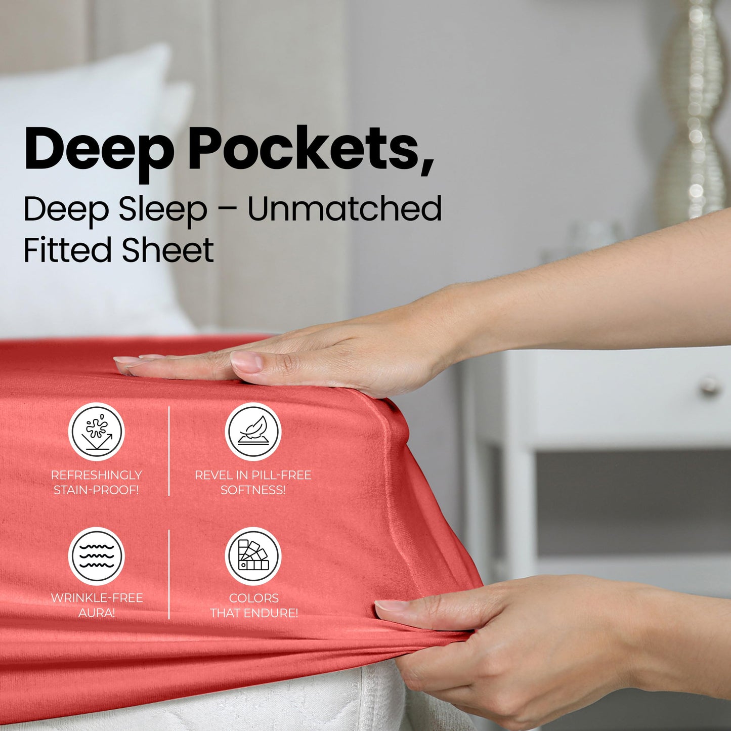 Utopia Bedding Full Fitted Sheet - Bottom Sheet - Deep Pocket - Soft Microfiber -Shrinkage and Fade Resistant-Easy Care -1 Fitted Sheet Only (Coral)
