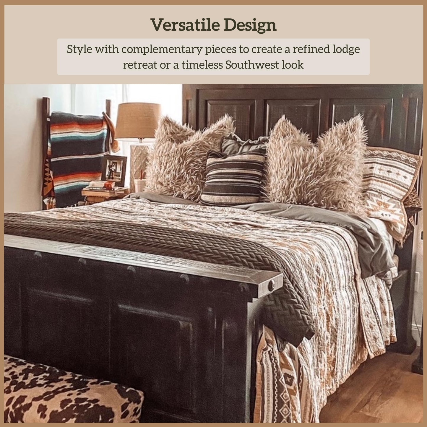 Paseo Road Desert Sage King Quilt Set, 3 Piece Rustic Western Bedding Set with Pillow Sham, Lightweight Reversible Cotton Quilt with Southwestern Aztec Pattern, Soft Breathable Cozy Boho Bedding