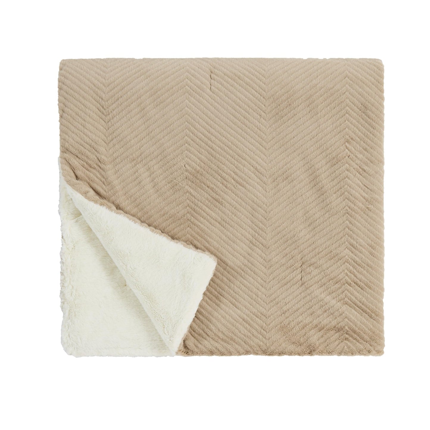 Brooklyn Loom Luxe Chevron 50x70 Throw, Textured Solid Color, Adult Bedding, Oeko-TEX Certified