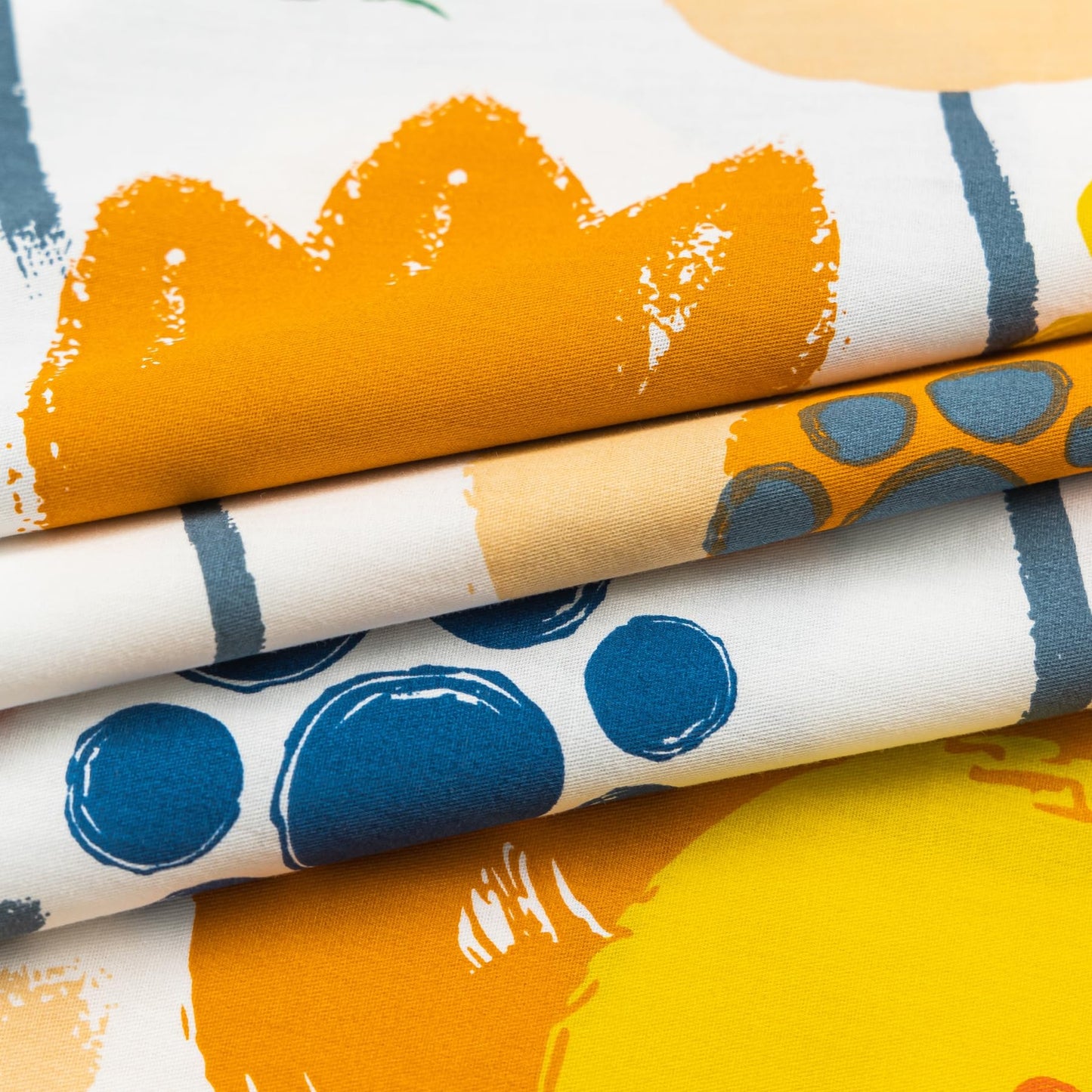 SUSYBAO Colorful Flower Duvet Cover Queen 100% Cotton 3 Pcs Set 1 Graffiti Cute Floral Duvet Cover with Zipper Ties 2 Pillowcases Kawaii Blue Orange Botanical Print Bedding Set Soft
