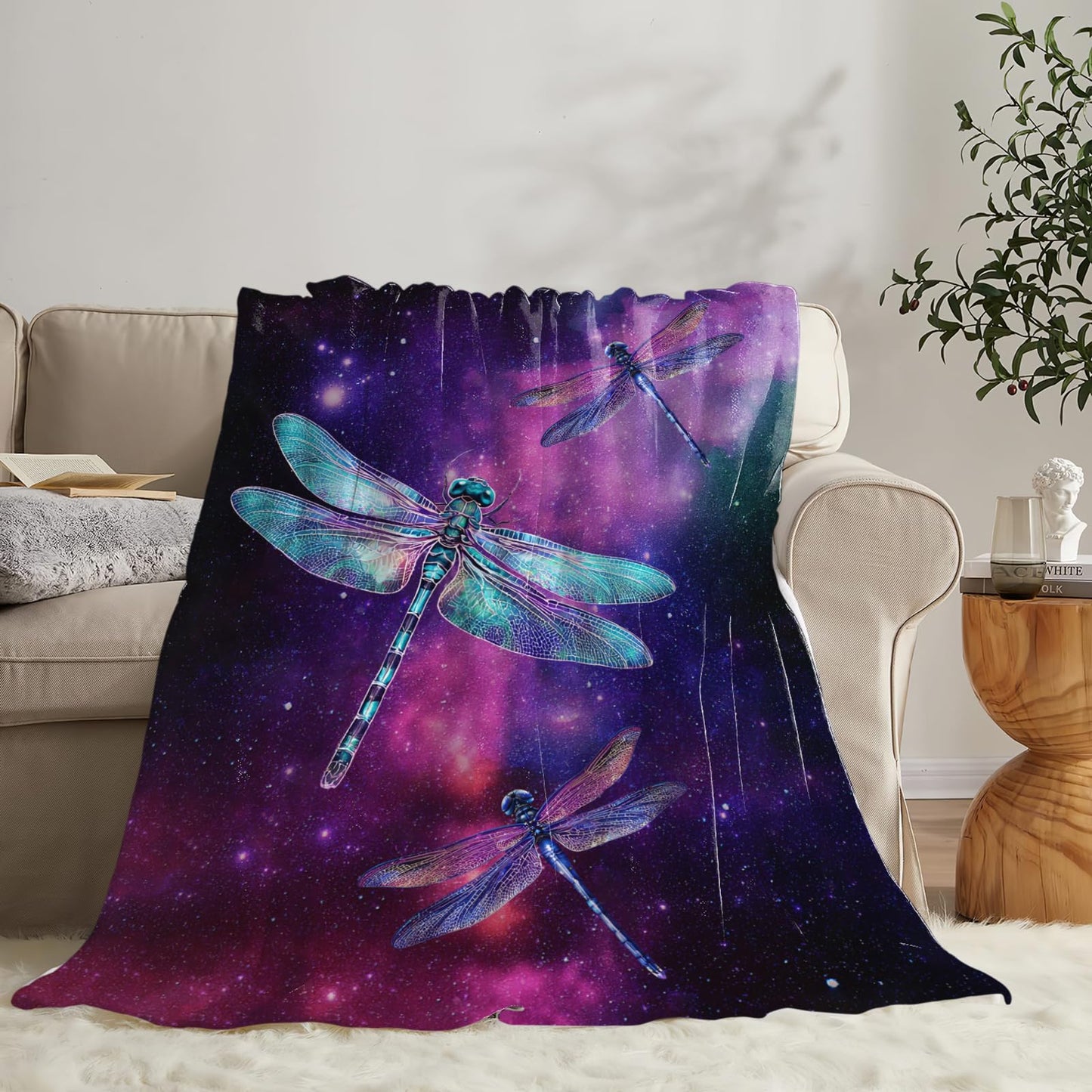 Baegopa Dragonfly Blanket Gifts for Girls Boys Dragonfly Lovers Throw Blankets Cozy Plush Fleece Flannel Fuzzy for Women Men Decor 50"X40"