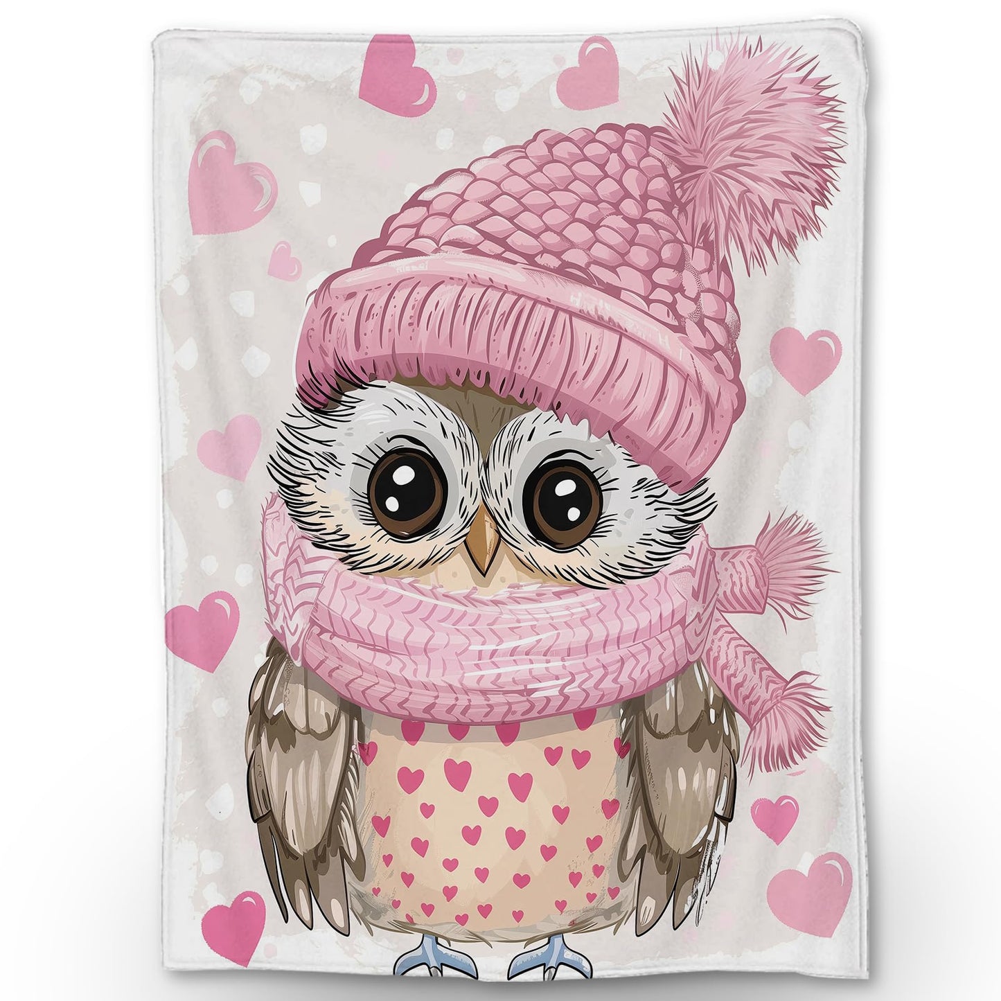 Ti Caldi Cute Owl Blanket, Soft Warm Lightweight Animal Flannel Throw Blanket for Couch, Bed, Travel & Outdoor, Cozy Fluffy Fuzzy Blankets for Women Girls, Home Decor 60×50 in