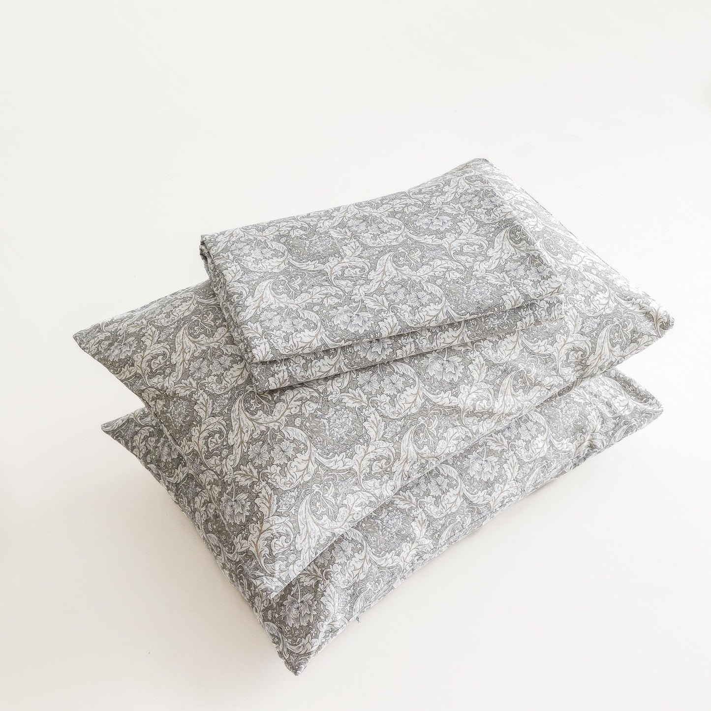 SUSYBAO Boho Flower Duvet Cover Queen 100% Cotton 3 Pcs Set 1 Vintage Grey Paisley Duvet Cover with Zipper Ties 2 Pillowcases Classical Style Gray Bohemian Floral Bedding Set Soft