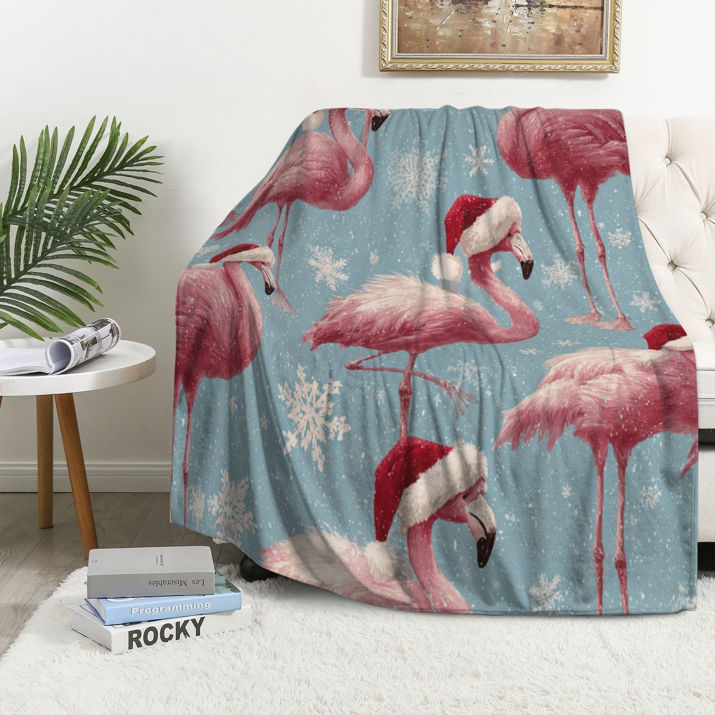 Flamingo Throw Blanket Soft Warm Cozy Christmas Flamingos Blankets Fuzzy Plush Fleece Flamingo Blanket Gifts for Couch Bed Sofa Home Decor 40''X50''