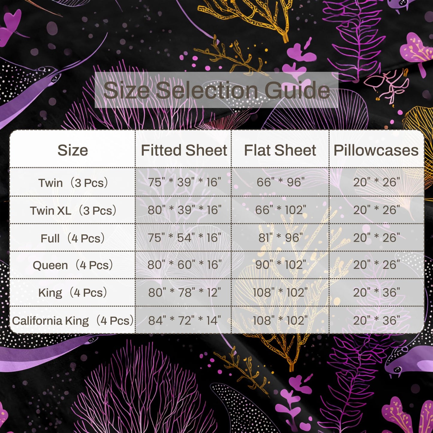 Coral Queen Sheet Set Neon Ocean Flat Fitted Sheet Sets