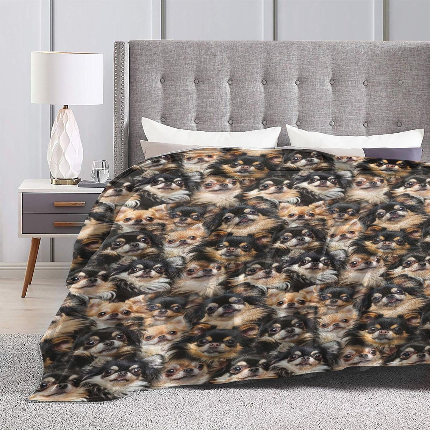 TZJCCMAY Chihuahua Blanket for Kids Women Adults, Dog Lover Throw Blankets, Soft Lightweight Fleece for Bed Sofa Home Living Room Decor, Birthday Gifts, 50x60in