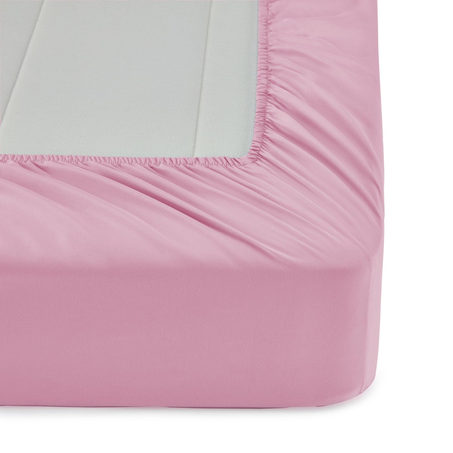 Amazon Basics 5-Piece Soft, Easy-Wash Microfiber Kid's Bed-in-a-Bag Bedding Set with Sheet and Comforter, Twin, Pink, Solid